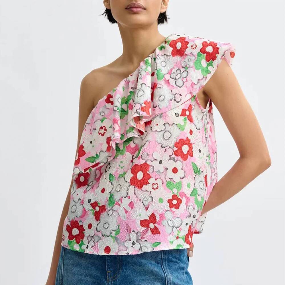 NEW ESSENTIEL ANTWERP jiland ruffle top in cotton candy